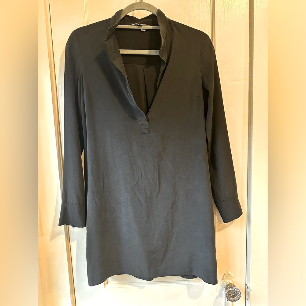 Vince Silk Black Shirtdress - Size 4